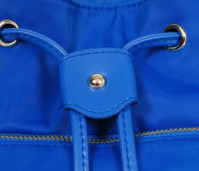 2014 Prada nylon drawstring backpack bag BZ1562 blue - Click Image to Close